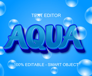Aqua Text Effects, EPS Template File.