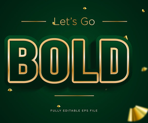 Bold Gold Text Effects, EPS Template File.