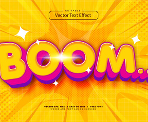 Boom Text Effects, EPS Template File.