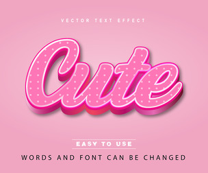 Cute Text Effects, EPS Template File.