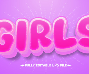 Girls Text Effects, EPS Template File.