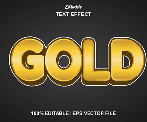 Gold Text Effects, EPS Template File.