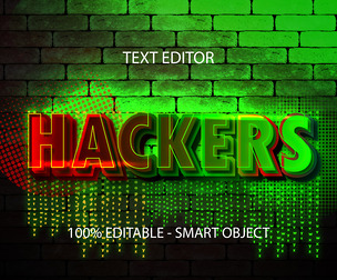 Hackers Text Effects, EPS Template File.