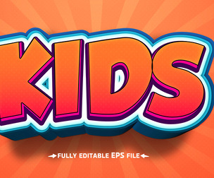 Kids Text Effects, EPS Template File.