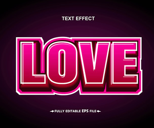 Love Text Effects, EPS Template File.