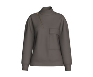 Girls Asymmetric Zip Mock Neck Pullover | Marvelous / Clo3d / obj / fbx