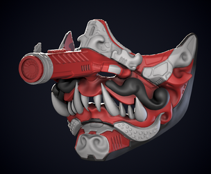 Mecha Tengu Mask STL | Wearable Cosplay Mask | Multicolor 3MF | FDM and Resin Printable