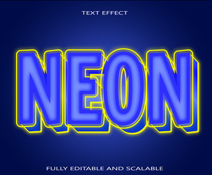 Neon Text Effects, EPS Template File.