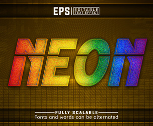 Neon Text Effects, EPS Template File.