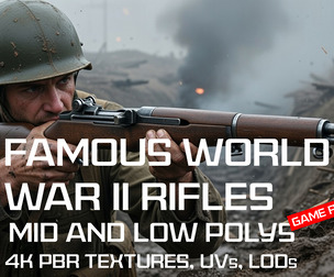 5 Famous World War II Rifles Game assets