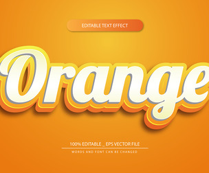 Orange Text Effects, EPS Template File.