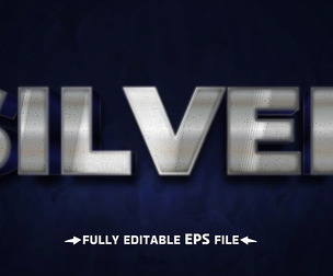 Silver Text Effects, EPS Template File.