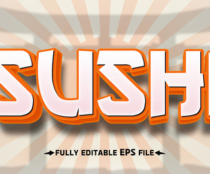 Sushi Text Effects, EPS Template File.