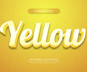 Yellow Text Effects, EPS Template File.