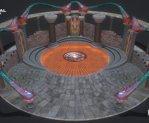 Fantasy fight arena game ready 3d model