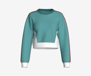 Girls Side Striped Crop Sweatshirt | Marvelous / Clo3d / obj / fbx