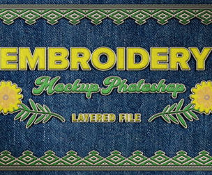 Embroidery Mockup PSD Fully Editable Text Effect. Layer Style PSD Mockup Template