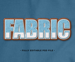Fabric PSD Fully Editable Text Effect. Layer Style PSD Mockup Template