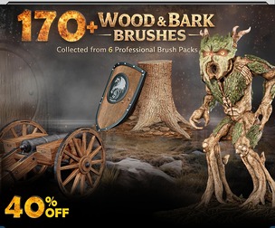 170 Wood & Bark Brushes Bundle