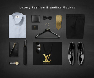 Luxury Men’s Fashion Branding Mockup PSD - High-End Apparel & Accessory Scene