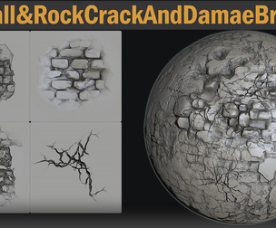 50 Wall & Rock Crack And Damage Brushes Vol.02