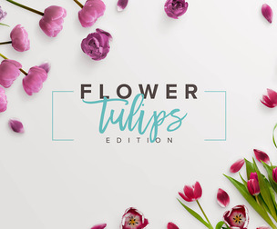 Fully Editable Red Tulip Scene, Multi-Layered PSD Mockup, Spring Flowers, Petals