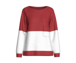 Girls Long Neck Raglan Sweatshirt With Fur | Marvelous / Clo3d / obj / fbx