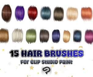 15 Hair Brushes for Clip Studio Paint