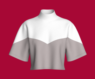 Girls High Neck Color Block Crop T-shirt  | Marvelous / Clo3d / obj / fbx