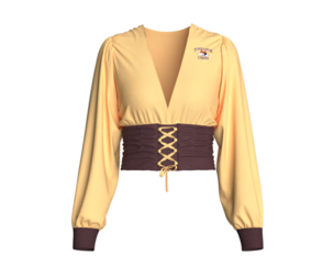 Girls Party Long Sleeve Crop Top | Marvelous / Clo3d / obj / fbx