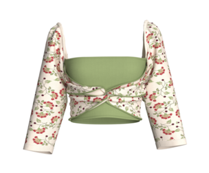 Girls Printed Criss Cross Top | Marvelous / Clo3d / obj / fbx