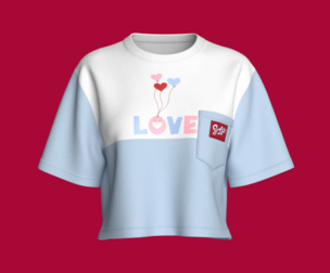 Girls Printed Cropped T-shirt With Pocket | Marvelous / Clo3d / obj / fbx