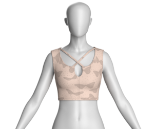 Girls Butterfly Printed Crop Top | Marvelous / Clo3d / obj / fbx