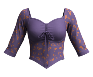 Girls Printed Crop Top V5 | Marvelous / Clo3d / obj / fbx