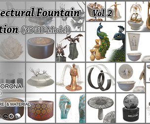 Architectural Fountain Collection V2 (35 3D Models)