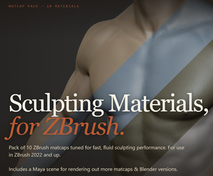 Sculpting Materials for Zbrush - Matcap Pack