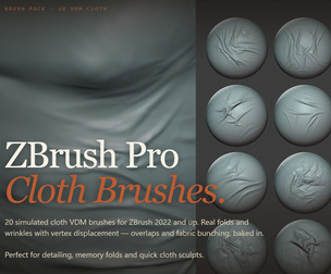 Zbrush Pro Cloth VDM Brushes