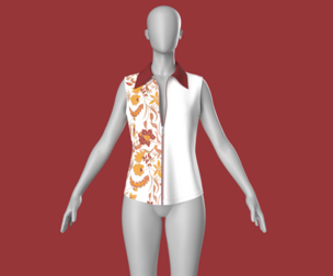 Girls Sleeveless Zip Shirt - Top | Marvelous / Clo3d / obj / fbx