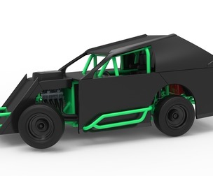 Mod Lite Race car while turning Scale 1:25