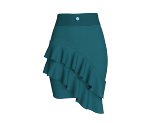 Women High Waist Asymmetrical Ruffle Mini Skirt | Marvelous / Clo3d / obj / fbx