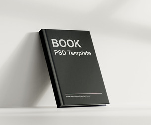 Hardcover Book Mockup PSD Template - Professional Minimalist Cover Presentation