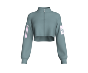 Girls High Neck Crop Jacket | Marvelous / Clo3d / obj / fbx