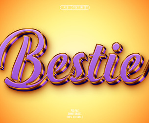Bestie PSD Fully Editable Text Effect. Layer Style PSD Mockup Template