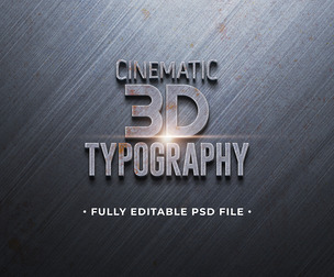 Cinematic Meta PSD Fully Editable Text Effect. Layer Style PSD Mockup Template