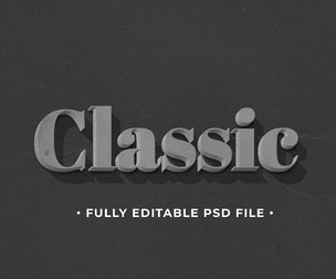 Classic PSD Fully Editable Text Effect. Layer Style PSD Mockup Template