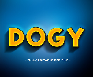 Dogy PSD Fully Editable Text Effect. Layer Style PSD Mockup Template