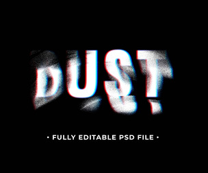 Dust PSD Fully Editable Text Effect. Layer Style PSD Mockup Template