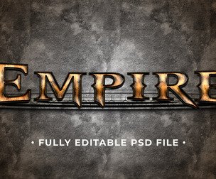 Empire  PSD Fully Editable Text Effect. Layer Style PSD Mockup Template