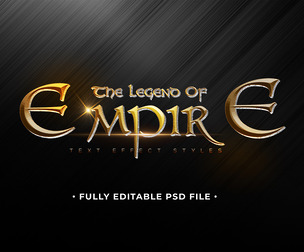 Empire PSD Fully Editable Text Effect. Layer Style PSD Mockup Template