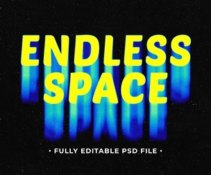 Endless Space PSD Fully Editable Text Effect. Layer Style PSD Mockup Template